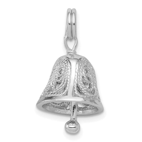 Sterling Silver Bell Pendant with Filigree Design, Christian Faith Charm for Women or Unisex Wear