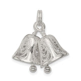 Sterling Silver Double Bell Pendant with Filigree Detailing, Christian Unity Symbol