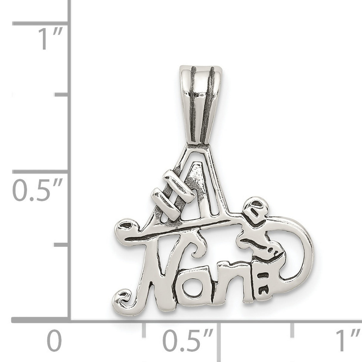 #1 Nana Words Charm Pendant in Real 925 Sterling Silver