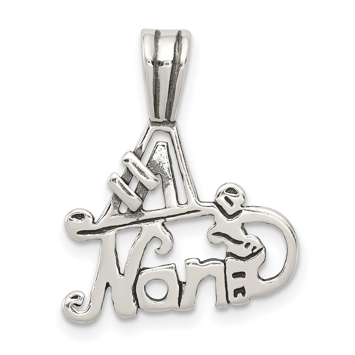 #1 Nana Words Charm Pendant in Real 925 Sterling Silver