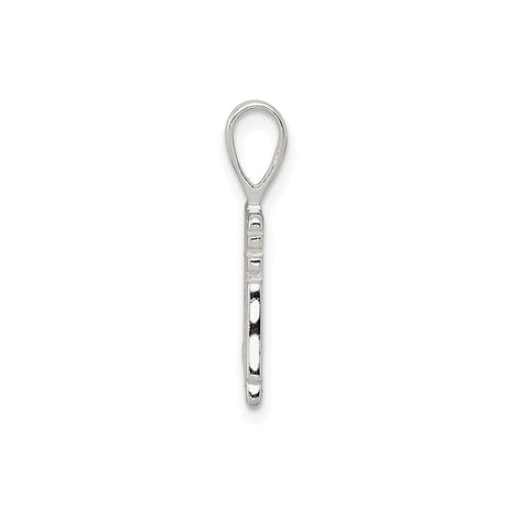 Sterling Silver Pendant with Heart Symbol, I Love You Mom Sentiment, Motherhood Charm