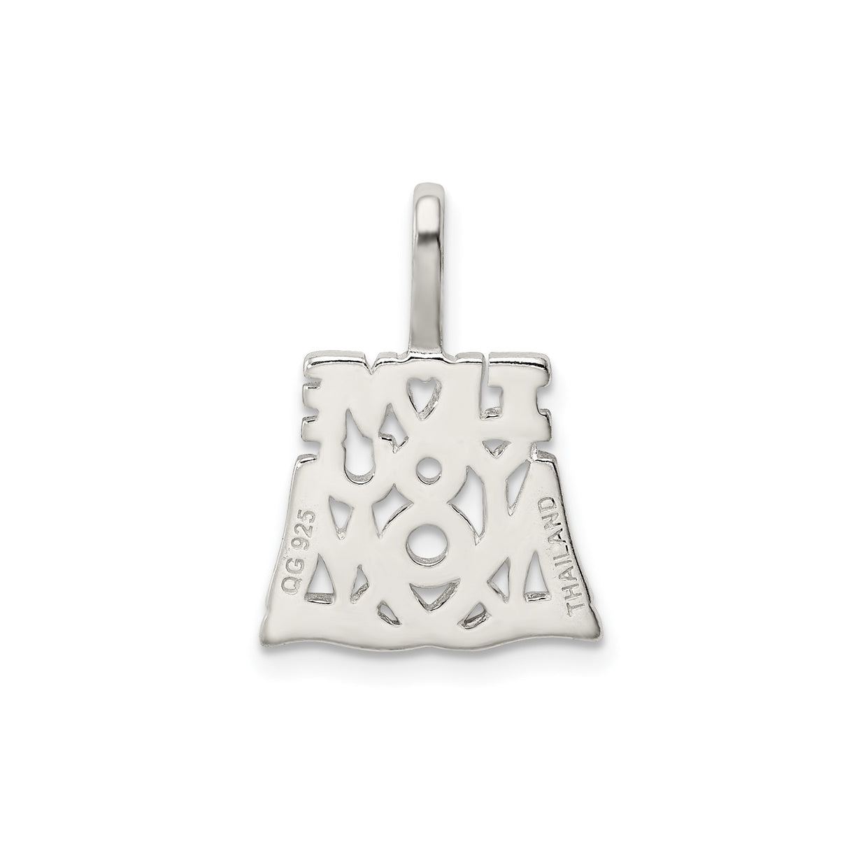 Sterling Silver Pendant with Heart Symbol, I Love You Mom Sentiment, Motherhood Charm