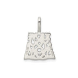 Sterling Silver Pendant with Heart Symbol, I Love You Mom Sentiment, Motherhood Charm