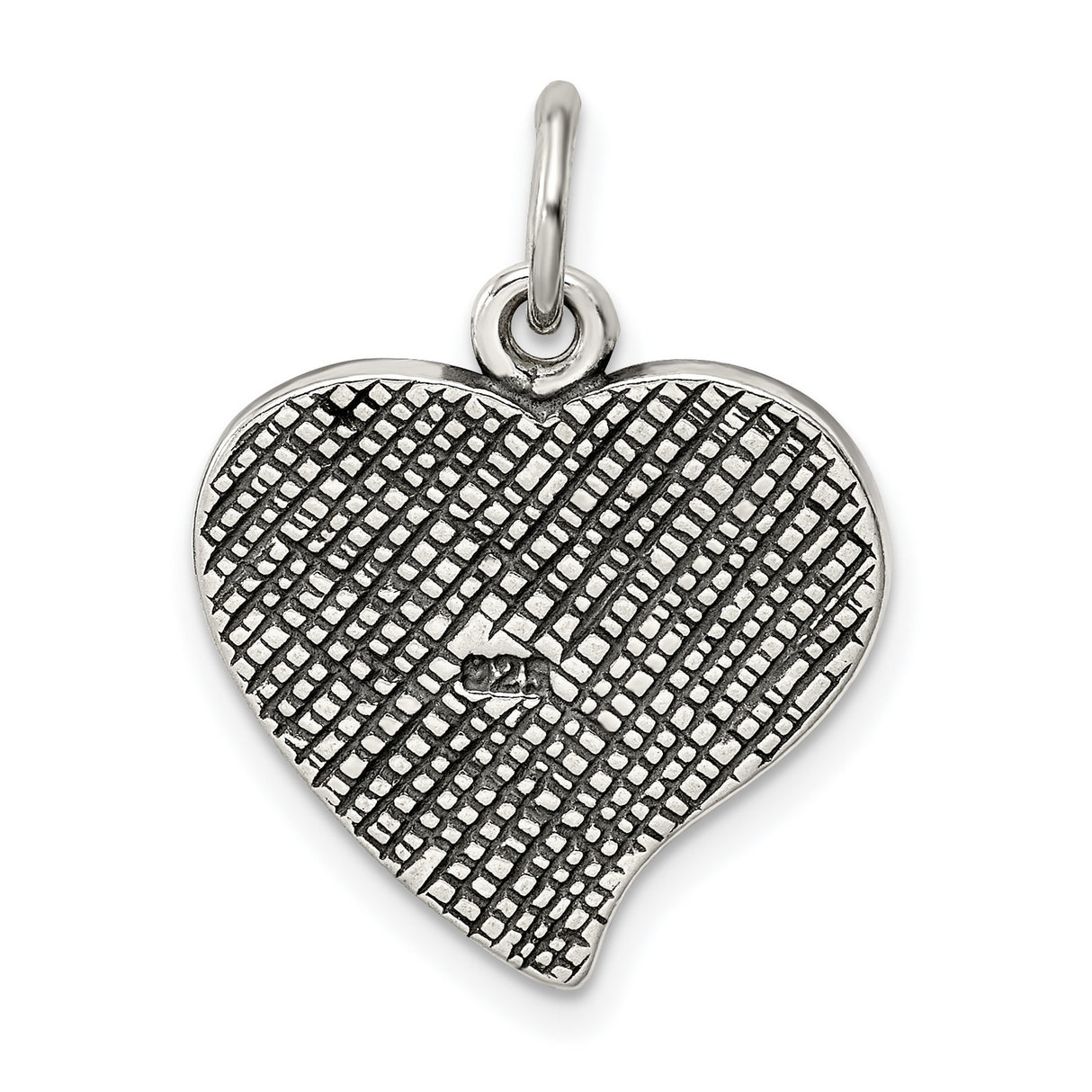 Antique Mother Heart Charm Pendant in Real 925 Sterling Silver