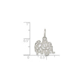 Sterling Silver Little Angel Pendant Charm with Heart and Halo, Christian Jewelry for Women
