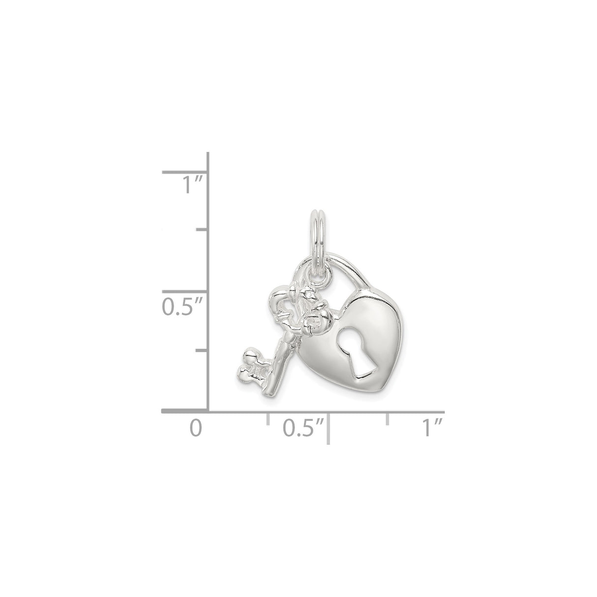 Sterling Silver Heart Lock and Key Pendant, Vintage Style Romantic Charm for Women