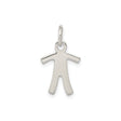 Sterling Silver Pendant Charm, Minimalist Human Figure Outline, Unisex Abstract Family Design