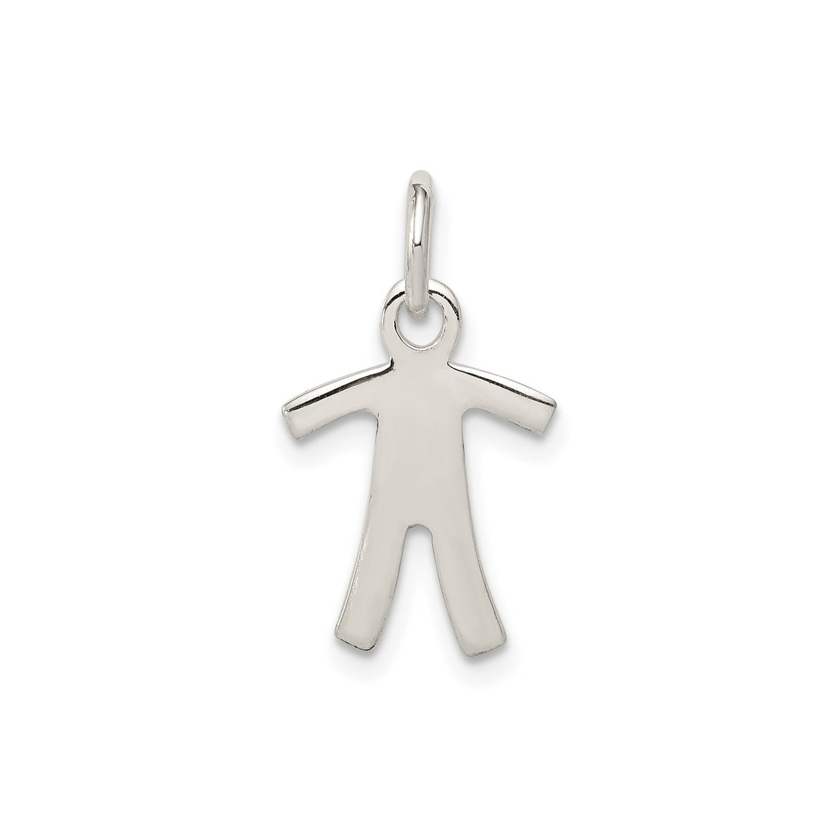 Sterling Silver Pendant Charm, Minimalist Human Figure Outline, Unisex Abstract Family Design