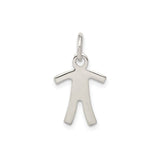 Sterling Silver Pendant Charm, Minimalist Human Figure Outline, Unisex Abstract Family Design