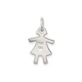 Sterling Silver Girl Silhouette Pendant, Minimalist Cutout Charm for Women or Mothers