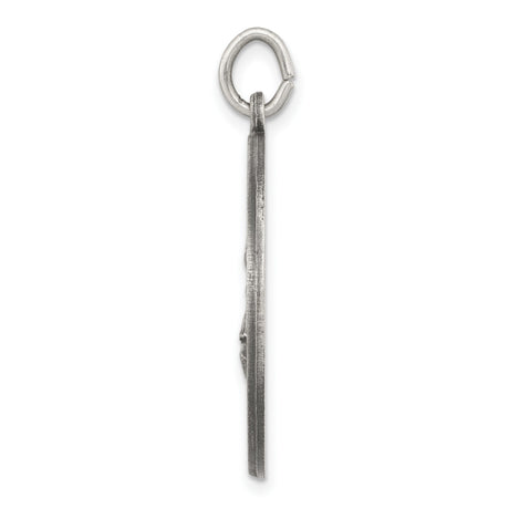 Sterling Silver Saint Florian Medal Pendant with Protect Us Inscription
