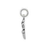 Sterling Silver Flower Pot Charm Pendant with Blooming Floral Detail, Garden-Inspired Design
