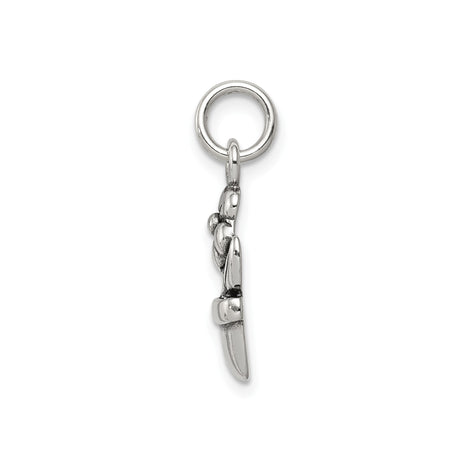 Sterling Silver Flower Pot Charm Pendant with Blooming Floral Detail, Garden-Inspired Design