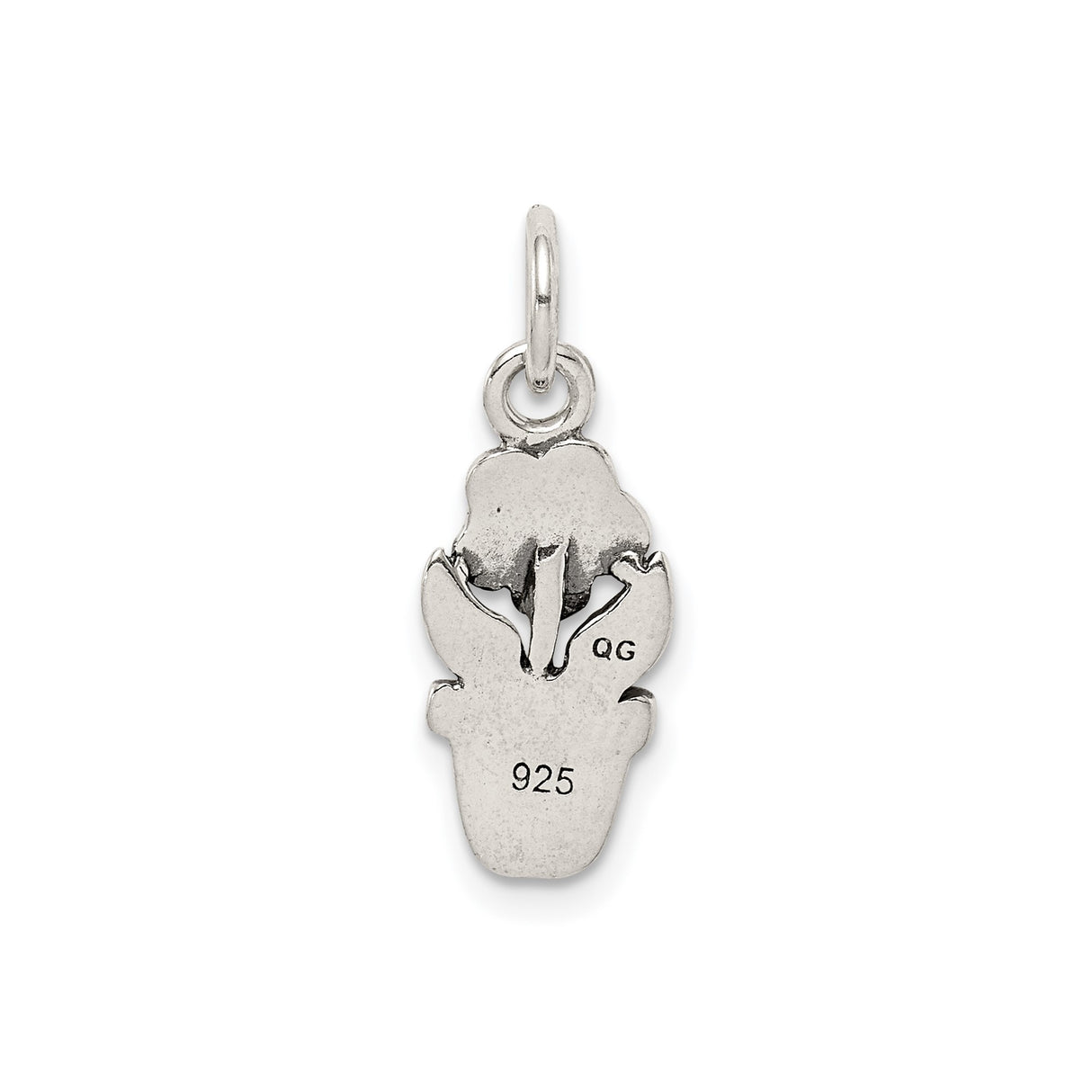 Sterling Silver Flower Pot Charm Pendant with Blooming Floral Detail, Garden-Inspired Design