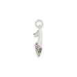 Sterling Silver High Heel Shoe Charm Pendant with Cubic Zirconia Accents, Whimsical Fashion Jewelry