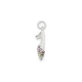 Sterling Silver High Heel Shoe Charm Pendant with Cubic Zirconia Accents, Whimsical Fashion Jewelry