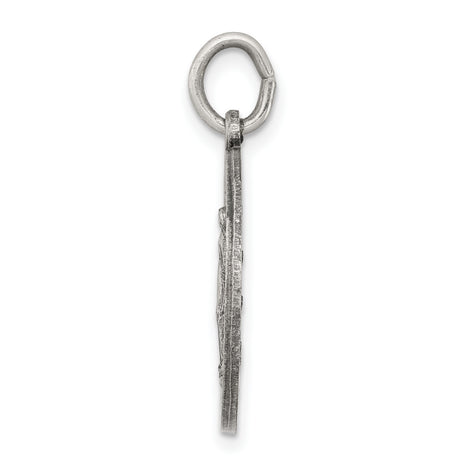Sterling Silver Miraculous Medal Pendant with Virgin Mary and Religious Inscription for Women