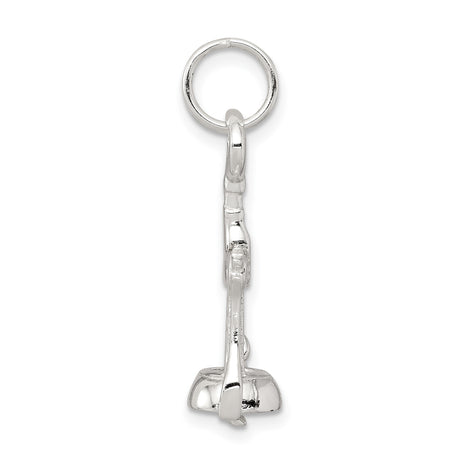 Sterling Silver Charm Pendant, Corkscrew Wine Opener Design, Vintage Wine Lover Jewelry