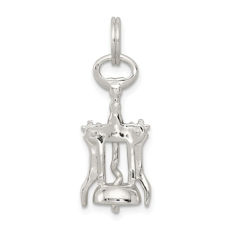 Sterling Silver Charm Pendant, Corkscrew Wine Opener Design, Vintage Wine Lover Jewelry