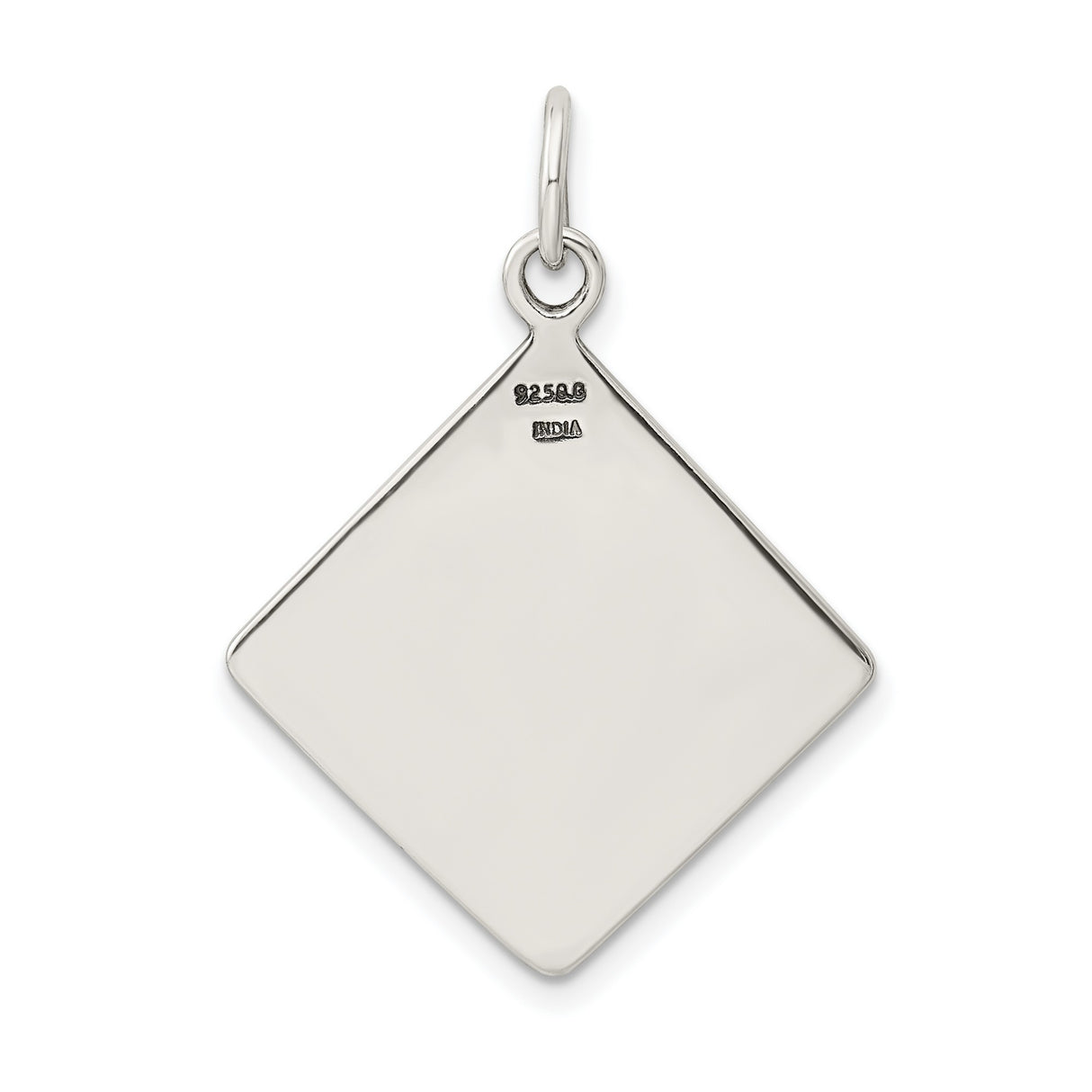 Celtic Trinity Knot Symbol on Square Charm Pendant in Real 925 Sterling Silver