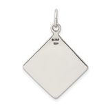 Celtic Trinity Knot Symbol on Square Charm Pendant in Real 925 Sterling Silver
