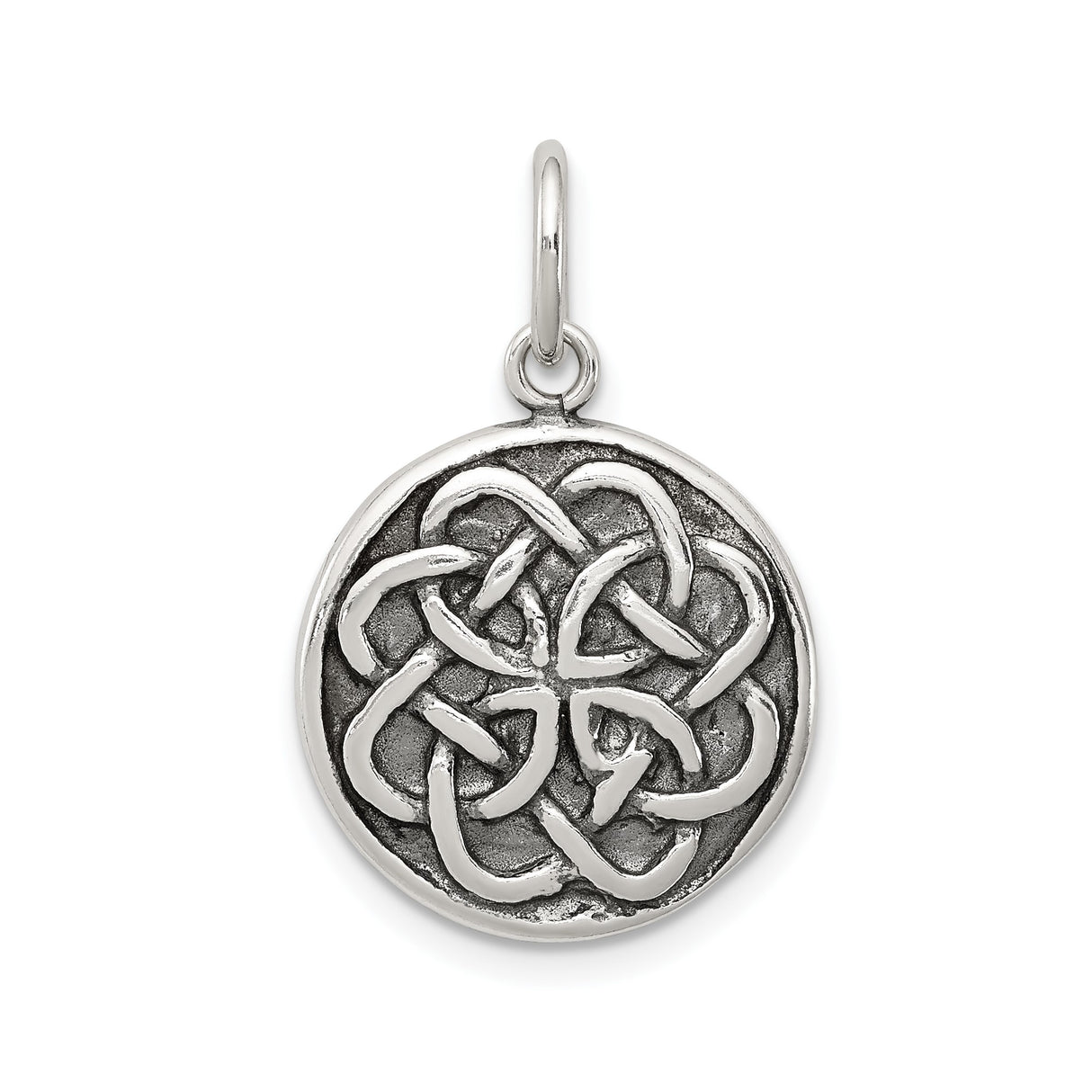 Sterling Silver Celtic Knot Pendant with Interwoven Design, Symbol of Eternity and Unity