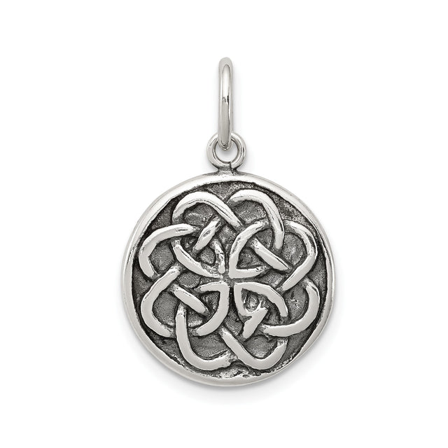 Sterling Silver Celtic Knot Pendant with Interwoven Design, Symbol of Eternity and Unity