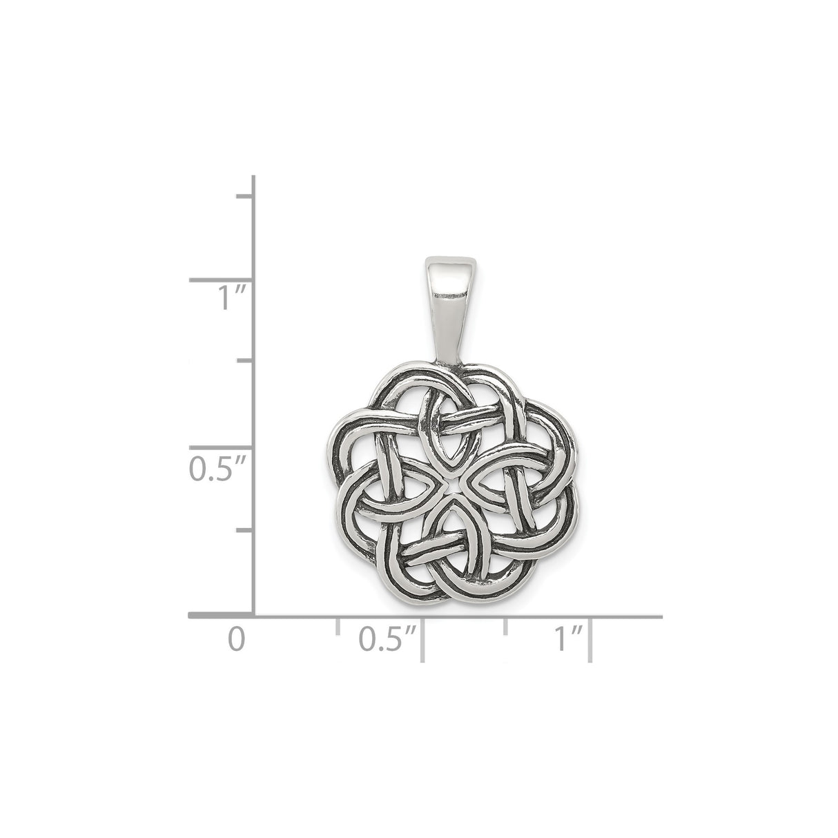 Sterling Silver Celtic Knot Pendant with Interwoven Design, Unisex Pagan or Viking Jewelry