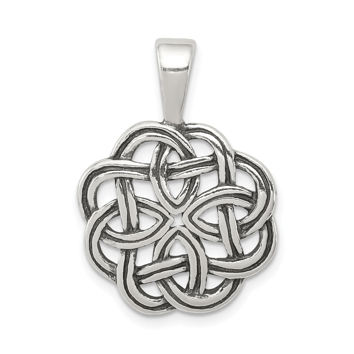 Sterling Silver Celtic Knot Pendant with Interwoven Design, Unisex Pagan or Viking Jewelry