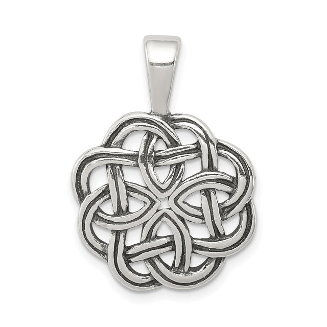 Sterling Silver Celtic Knot Pendant with Interwoven Design, Unisex Pagan or Viking Jewelry