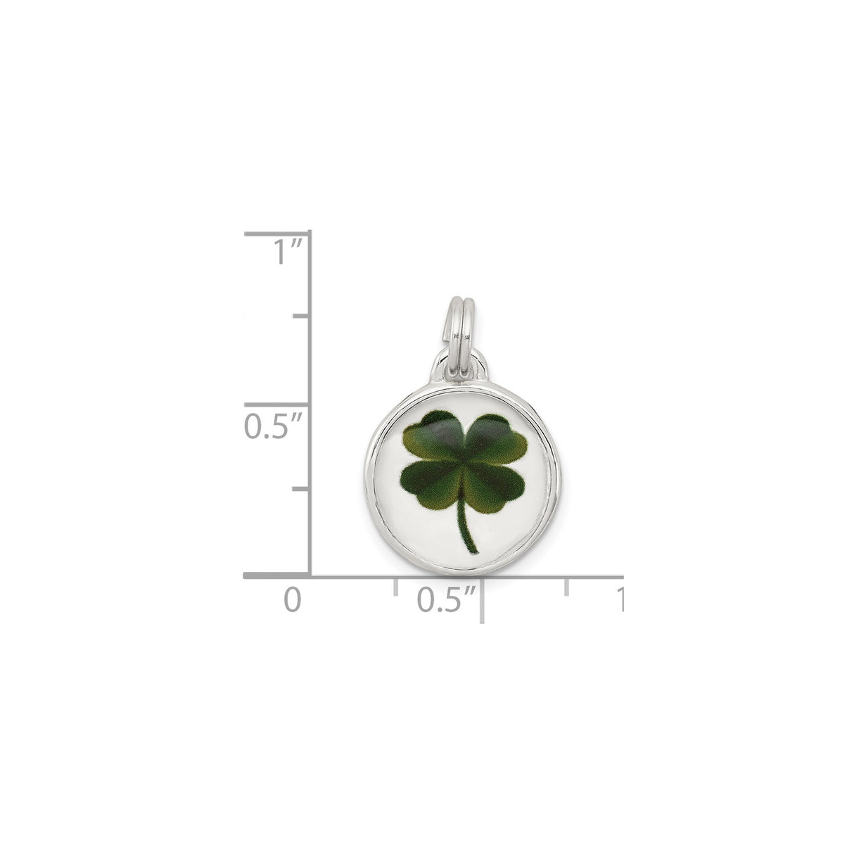 Sterling Silver Four-Leaf Clover Pendant with Real Preserved Clover, Irish Lucky Charm