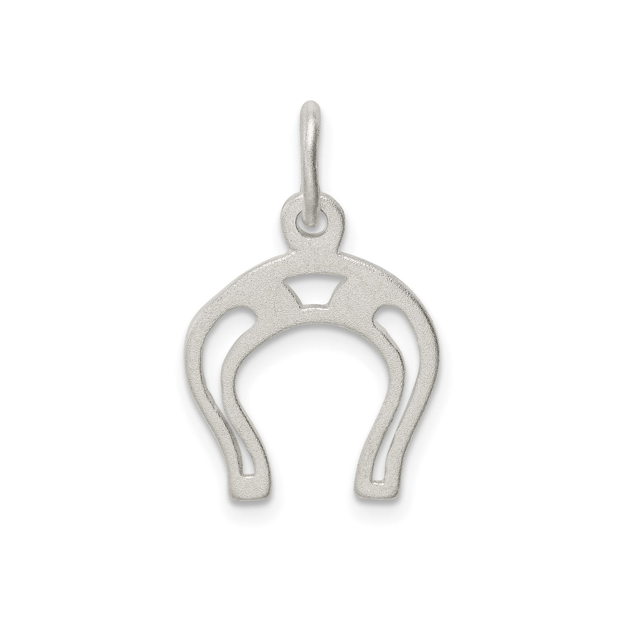 Sterling Silver Horseshoe Pendant with Cutout Design and Textured Finish, Western Equestrian Style