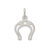 Sterling Silver Horseshoe Pendant with Cutout Design and Textured Finish, Western Equestrian Style
