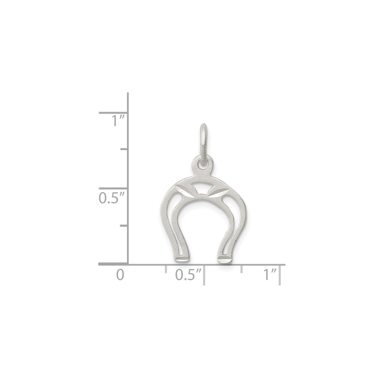 Sterling Silver Horseshoe Pendant with Cutout Design and Textured Finish, Western Equestrian Style