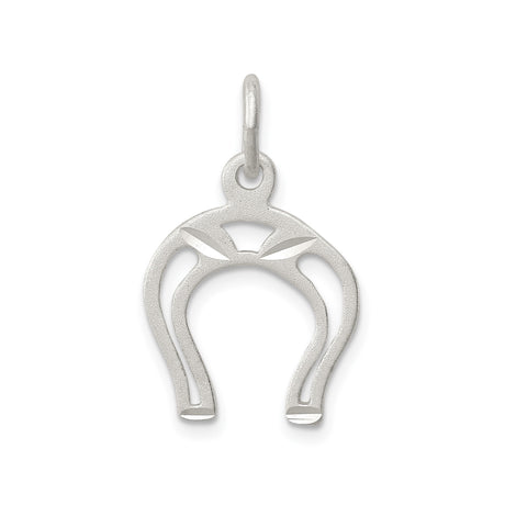 Sterling Silver Horseshoe Pendant with Cutout Design and Textured Finish, Western Equestrian Style
