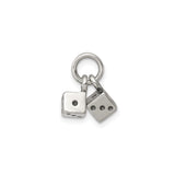 Sterling Silver Dice Pendant with Double Dice Charm, Unisex Casino and Gaming Jewelry