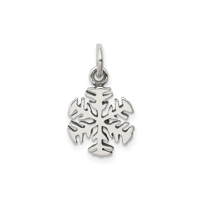 Sterling Silver Snowflake Pendant with Detailed Winter Design for Women