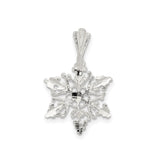 Sterling Silver Snowflake Pendant, Winter Themed Holiday Charm for Women