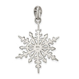 Sterling Silver Snowflake Pendant with Crystal Accent, Winter Nature Charm for Women