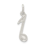 Music Note Charm Pendant in Real 925 Sterling Silver