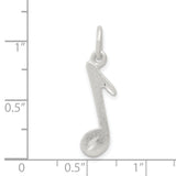 Music Note Charm Pendant in Real 925 Sterling Silver