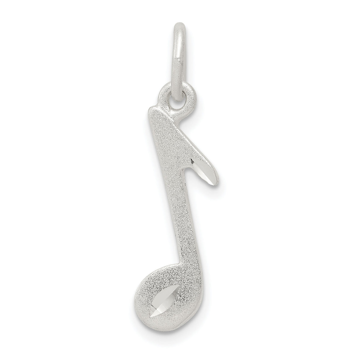 Music Note Charm Pendant in Real 925 Sterling Silver