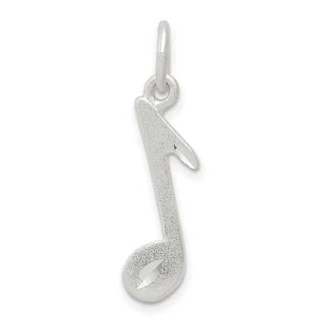 Music Note Charm Pendant in Real 925 Sterling Silver