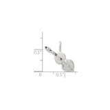 Sterling Silver Cello Pendant Charm, Miniature Musical Instrument Design, Unisex Jewelry for Musicians
