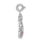 Pink Enameled Ballet Slippers Charm Pendant in Real 925 Sterling Silver