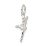 Ballerina Arabesque Pose Charm Pendant in Real 925 Sterling Silver