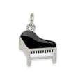 Sterling Silver Grand Piano Pendant with Black and White Enamel Keys, Musical Charm Jewelry