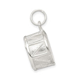 Sterling Silver Mezuzah Pendant with Mother of Pearl Inlay, Hebrew Shin Symbol Design
