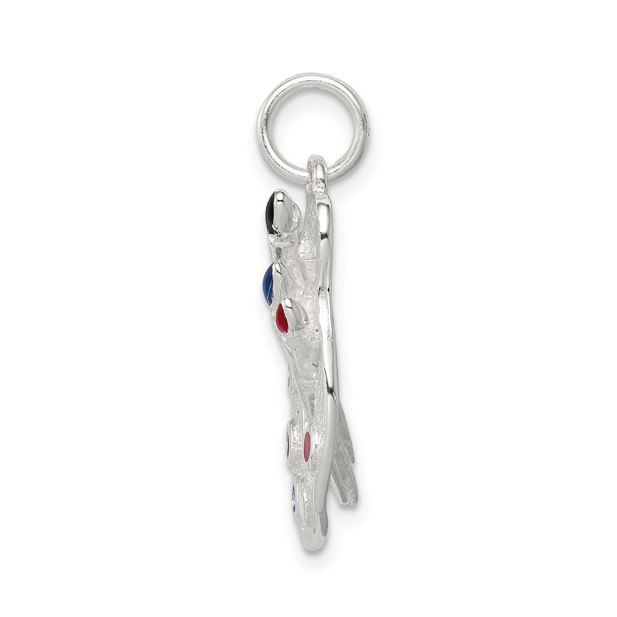 Sterling Silver Artist Palette Pendant with Enamel Paint and Paintbrush Accents