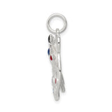 Sterling Silver Artist Palette Pendant with Enamel Paint and Paintbrush Accents